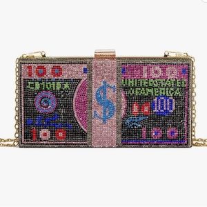 Rhinestone Covered Money Clutch Evening Bag Rhinestone💞